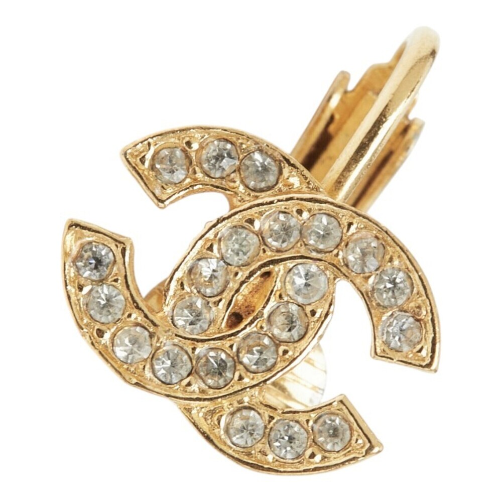 CHANEL Vintage Gold Logo Earrings